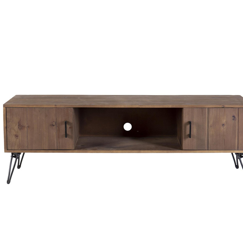 Meuble télé en bois récupéré de style industriel avec meuble de rangement pour salon