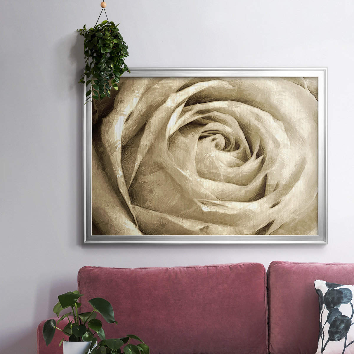 Winston Porter Neutral Wall Flower IV Framed On Canvas Print | Wayfair