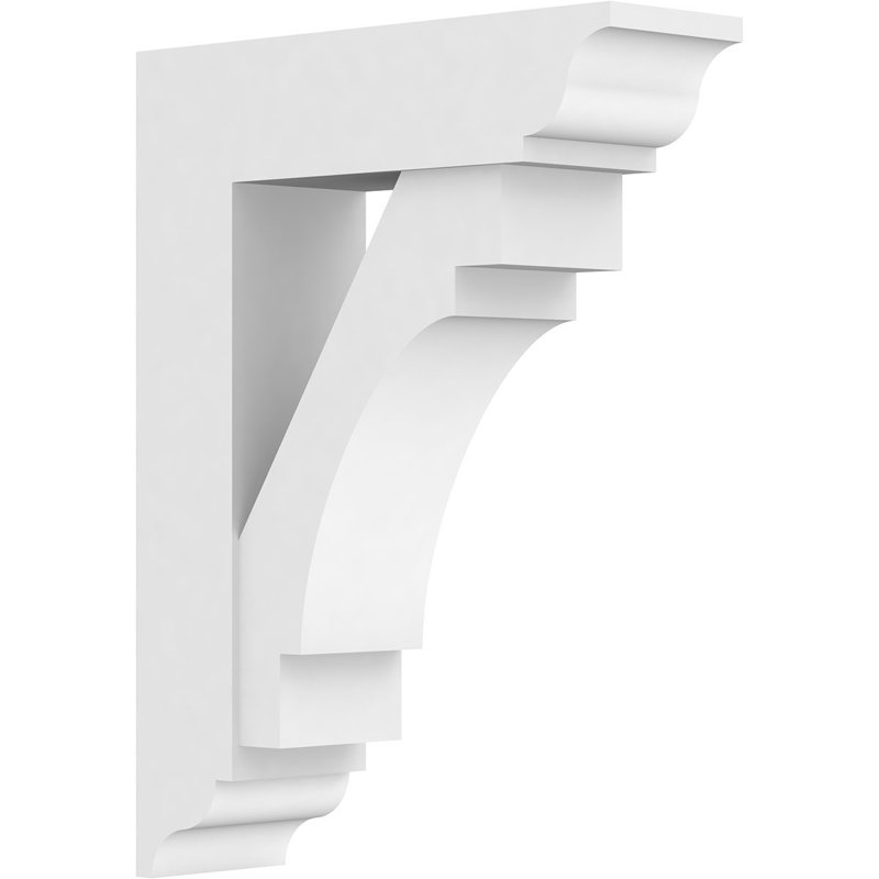 Support standard en uréthane standard Merced avec extrémités traditionnelles, brun clair apprêté, H 12 po x l 3 po x P 12 po