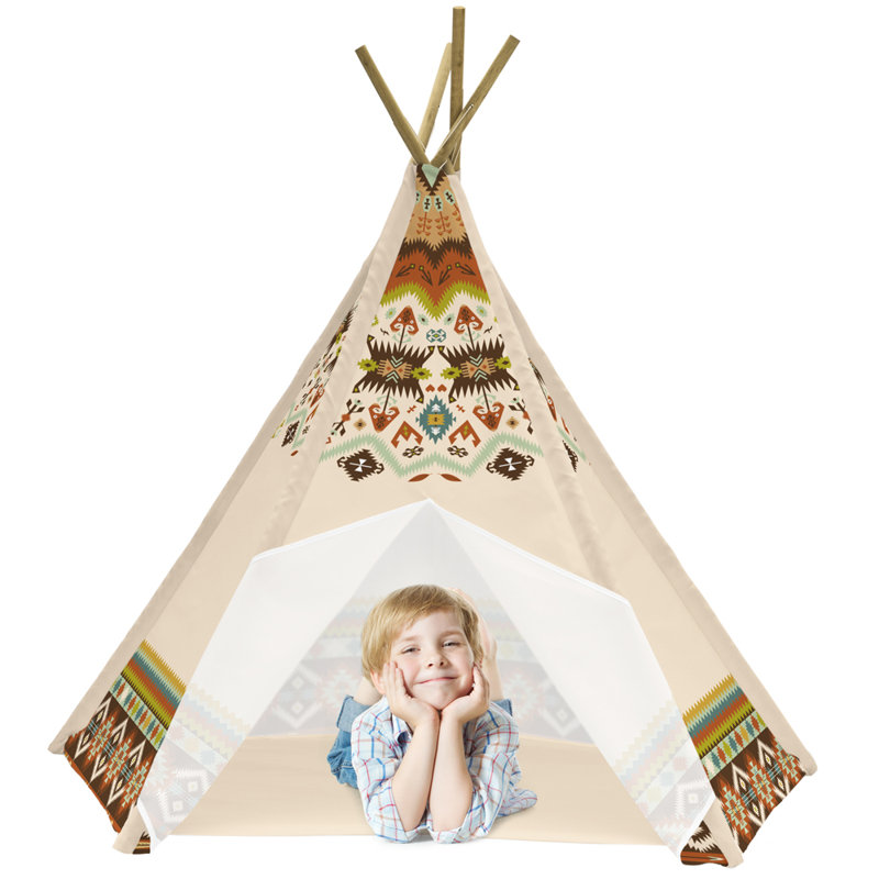 ASHOKA 120cm W x 120cm D Indoor / Outdoor Polyester Triangular Play Tent