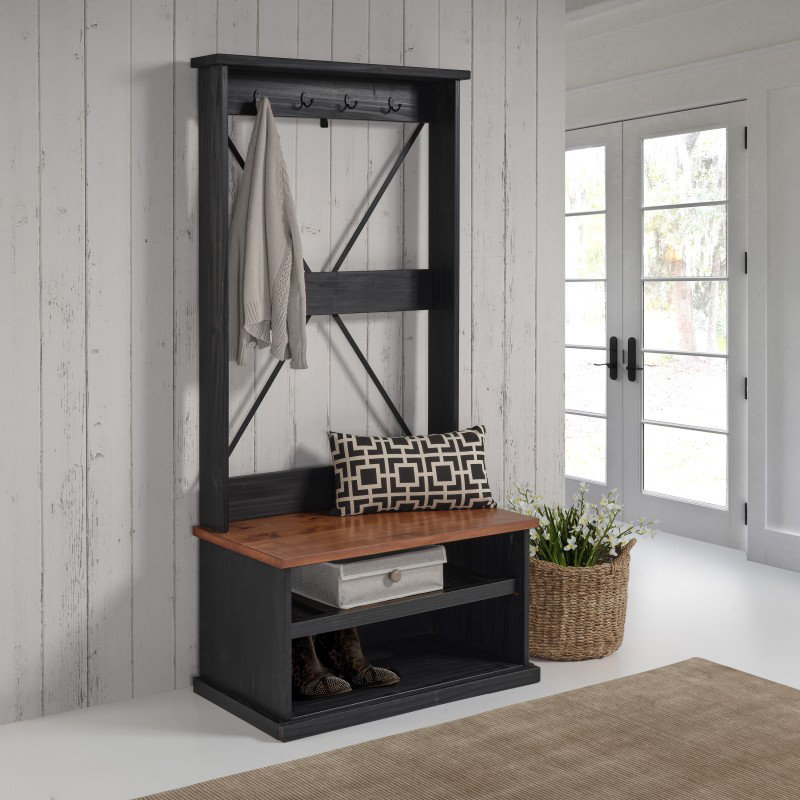 Hall Tree 80cm Wide, Black