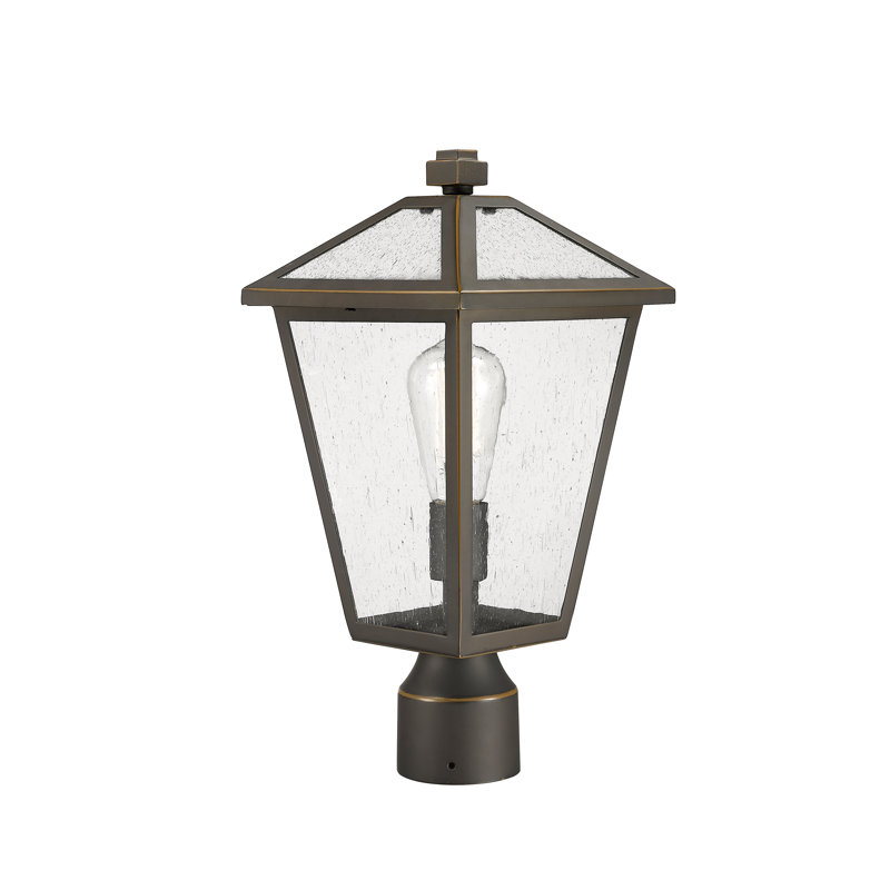 Luminaire d'extérieur à 1 lumière Anaye, Bronze huilé, Bullé, H 16,5 po x l 8,25 po x P 8,25 po