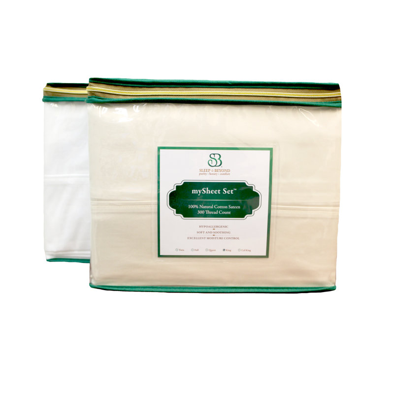 Organic Cotton Full Sheet Set in Natural Beige