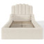 Lit de sol pour enfants Cloudnest Plush Teddy avec tête de lit festonnée-135818702-135818703
