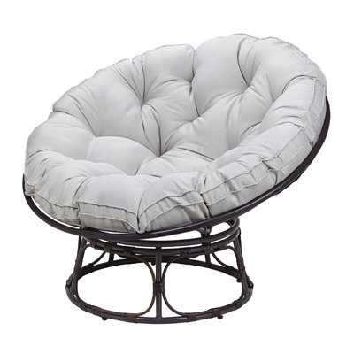 Chaise lune Eltha pour l'extérieur avec coussin gris clair