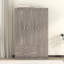 3-Door Wardrobe with 2 Drawers, Wood Grain Effect in Gray, Modern Design for Organized Storage