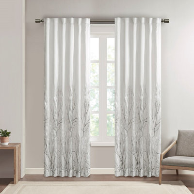 Panneau de rideau à broderie élégant pour le salon et la chambre à coucher, ajoute intimité et ampleur avec un lustre en soie synthétique