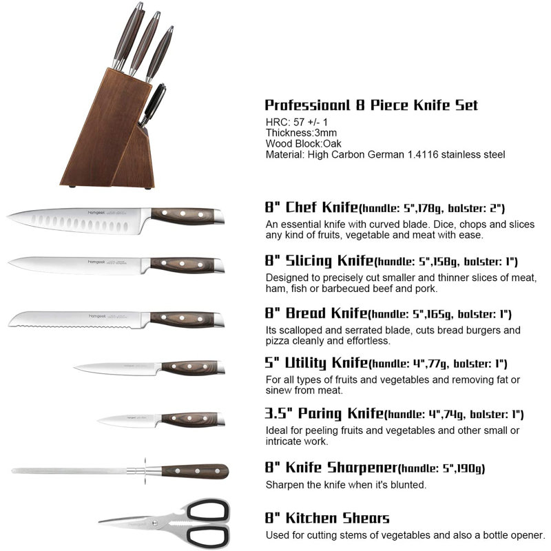 Ensemble de couteaux assortis
