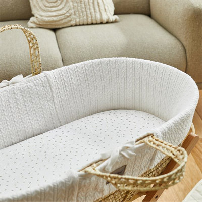 Linen Blend Fitted Moses Basket Fitted Sheet