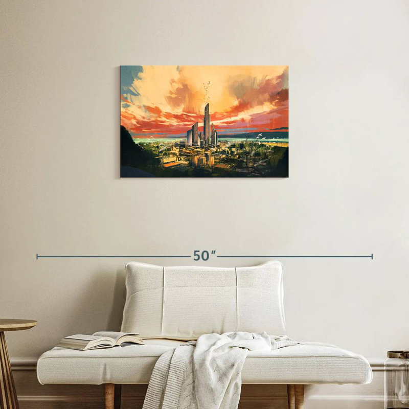 Future City, 20" H x 30" W