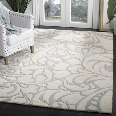Tapis floral en laine et viscose touffeté à la main Candelo Soho