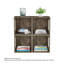Table d'appoint avec rangement - Table de chevet ou table de bout minimaliste moderne avec côtés ouverts - Table d'appoint modulaire empilable pour chambre à coucher, salon ou bureau par Lavish Home (grain de bois gris)-1141346278