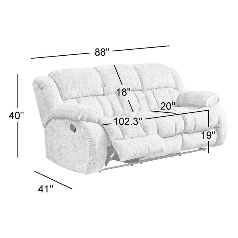 Grovetown 88'' Pillow Top Arm Reclining Sofa, Black 100% Polyester