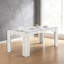 Table de salle à manger avec plateau en panneau de fibres à densité moyenne épissé en marbre blanc et pieds rainurés pour un usage domestique
