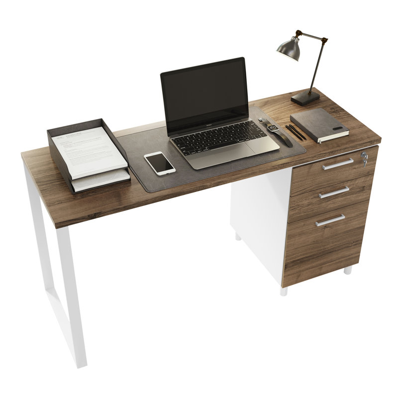 Bureau réversible Faith-Sharona, Blanc et blanc