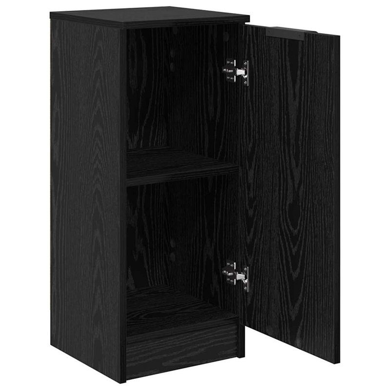 Sideboard Engineered Wood Side Cabinet Home Organiser Cupboard Highboard, Black Oak