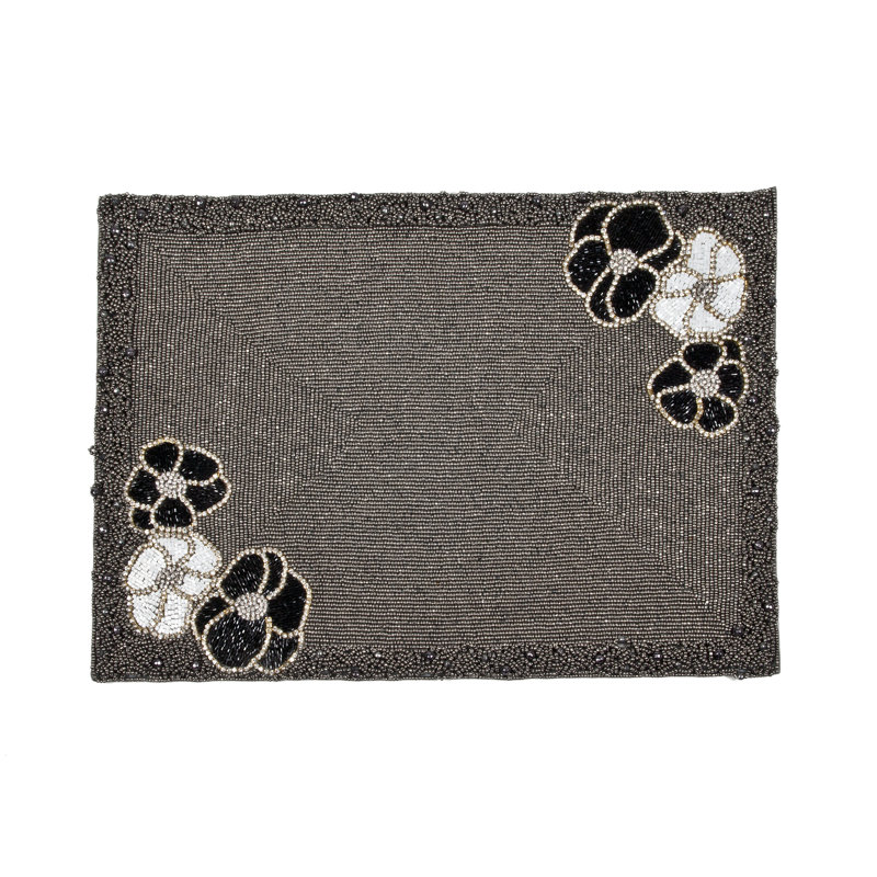 Black Flower Placemat