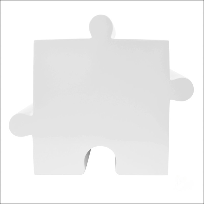 Puzzle Art Side Table, Modular Convex Edge MGO Table For Custom Layouts, Indoor & Outdoor, White