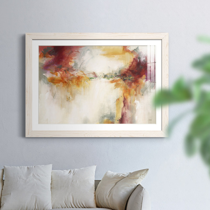Toile tendue avec châssis Amber Winds, H 37,5 po x l 27,5 po x P 1,5 po, Papier avec cadre blanc