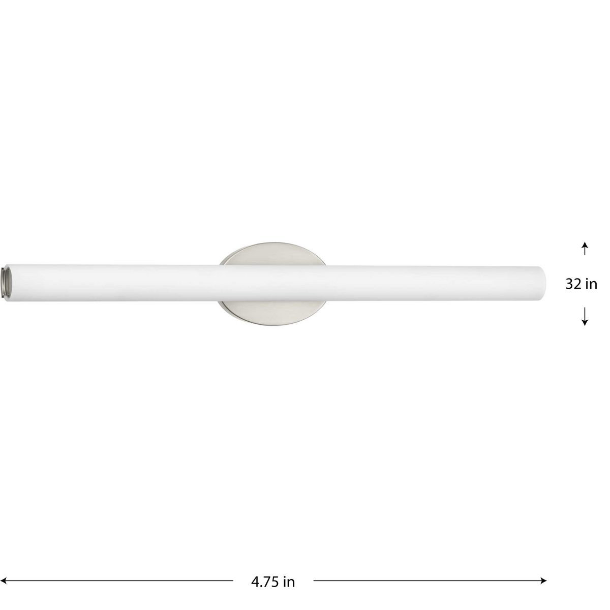 Delphine Single Frosted Dimmable LED Bath Bar, Brushed Nickel