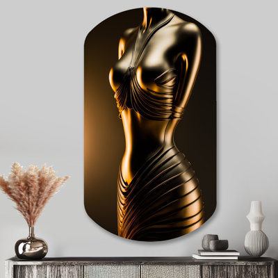 MacLaine - Modern Woman Cylinder Shape Assymterical Metal Wall Art