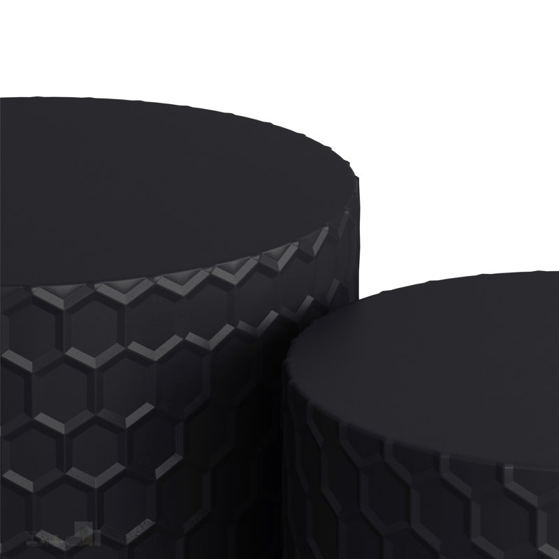 Ensemble de tables basses Minimalist Nesting au design innovant pour une utilisation polyvalente et peu encombrante, Noir