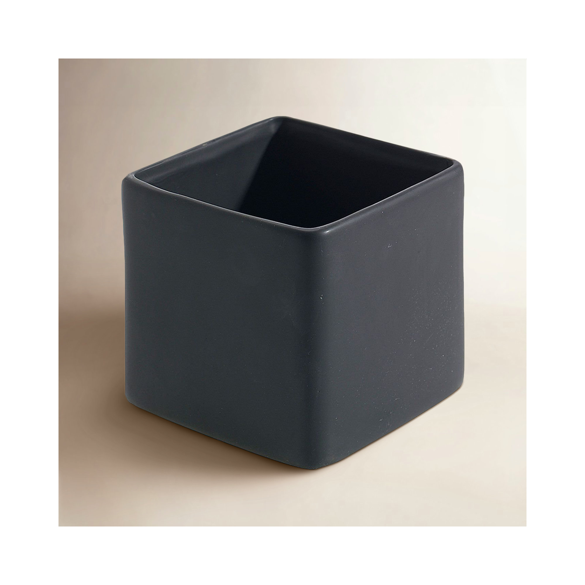Demetria Ceramic Pot Planter, 4.75" H x 4.75" W x 4.75" D, Matte Black