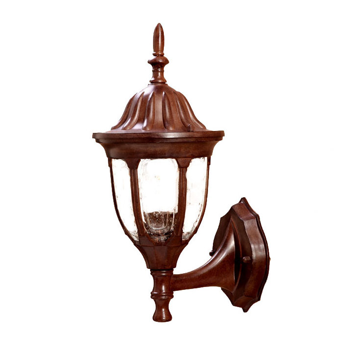 Pritchard Wall Light, Burled Walnut, Clear Seeded