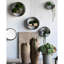 Boîte à fleurs rustique à 5 murs - fer gris, contenant des tablettes en bois, un dos en miroir, des pots à fleurs profondes et en demi-lune, sélection de fer galvanisé gris, avec plusieurs tablettes pour des coins de jardin séduisants