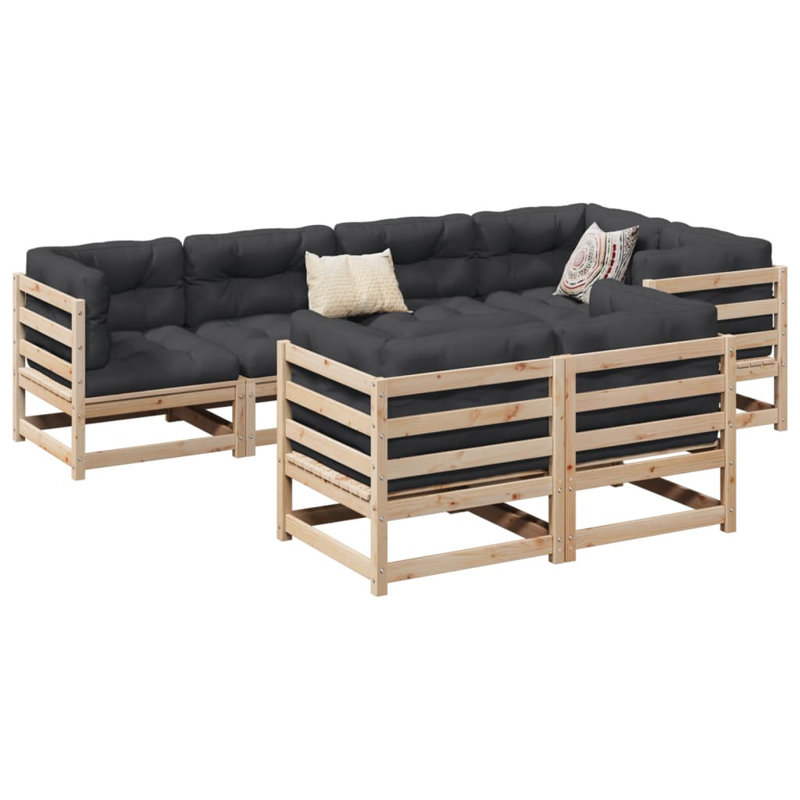 Kalossi 70cm Wide L-Shaped Patio Sofa, Black, Natural
