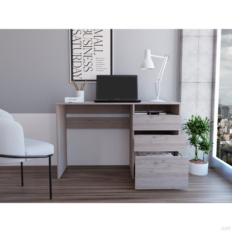 Computer Desk, 3 Drawers, One Shelf (Desk)