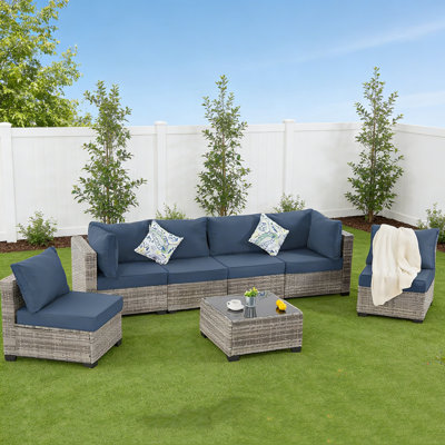 7-Piece Outdoor Patio Seating Group with Cushions
