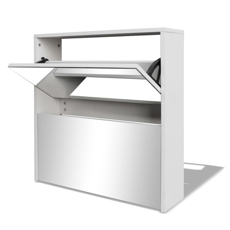 4 Pair Flip Down Shoe Storage, White