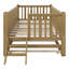 Lit plateforme simple en bois massif avec garde-corps et lit gigogne pour enfants, noyer-1116488638