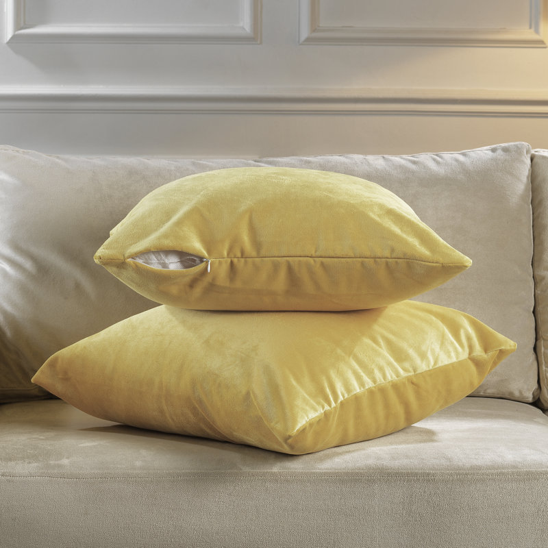 Matte Velvet Pillow Cover, 26" x 26", 63 Lemon