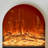 Beige Manufactured Wood Electric Fireplace