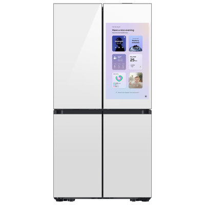 Samsung Bespoke 4-Door Flex Counter Depth Refrigerator 23 cu. ft. in White Glass