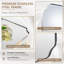 Modern Scalloped Corner Rectangle Bathroom Vanity Mirror | Stainless Steel Frame-850583411-856682505