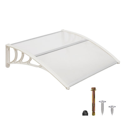 Polycarbonate Outdoor Window Awning, Patio Door Canopy with Aluminum Frame