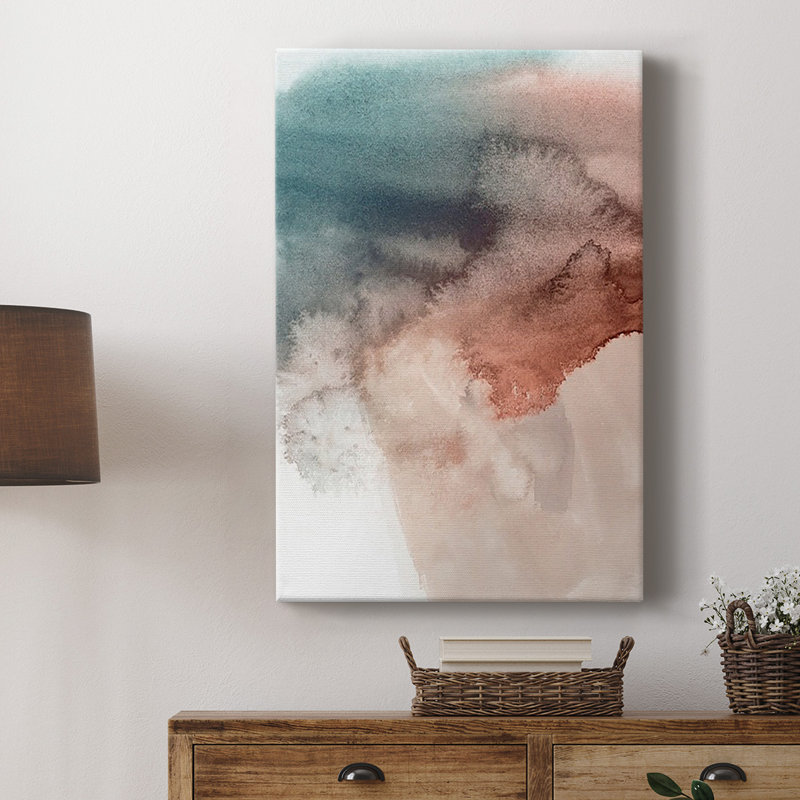 Red Ochre abstrait III sur toile, H 27 po x l 18 po x P 1 po