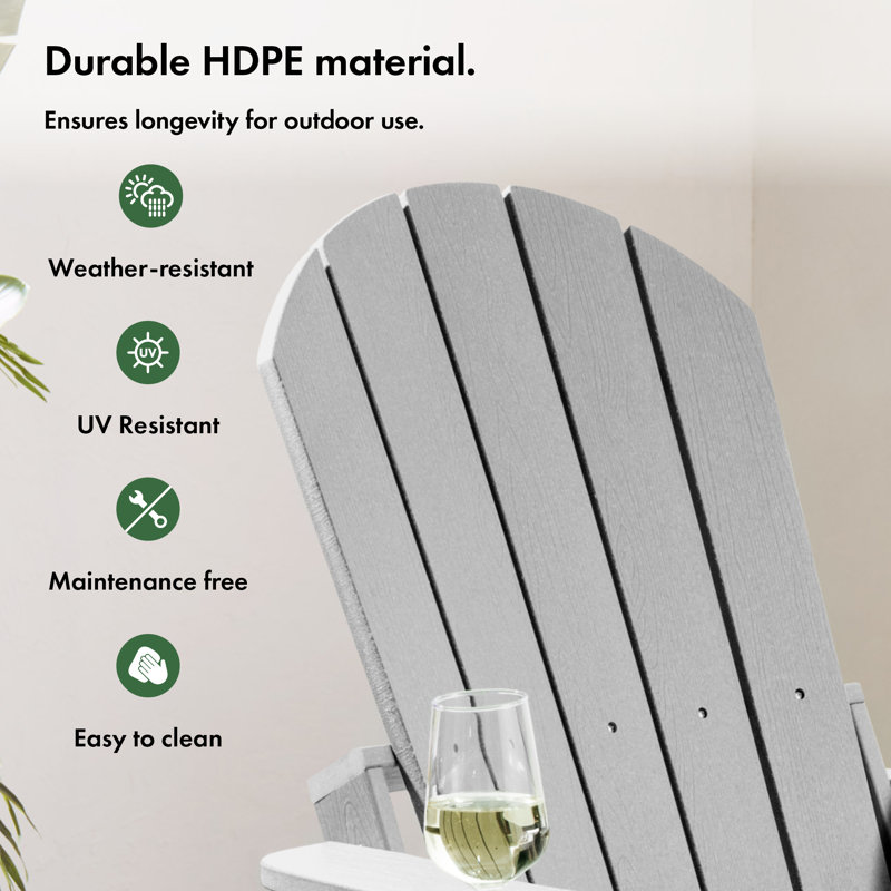 Outdoor Adirondack Chair, Grey