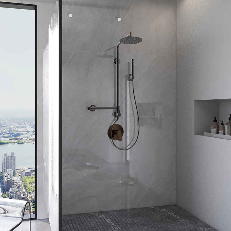 Atlantis 10-in Rain Showerhead Shower System with 5-Body Jets and Handshower , 2.5 GPM, Oil Rubbed Bronze