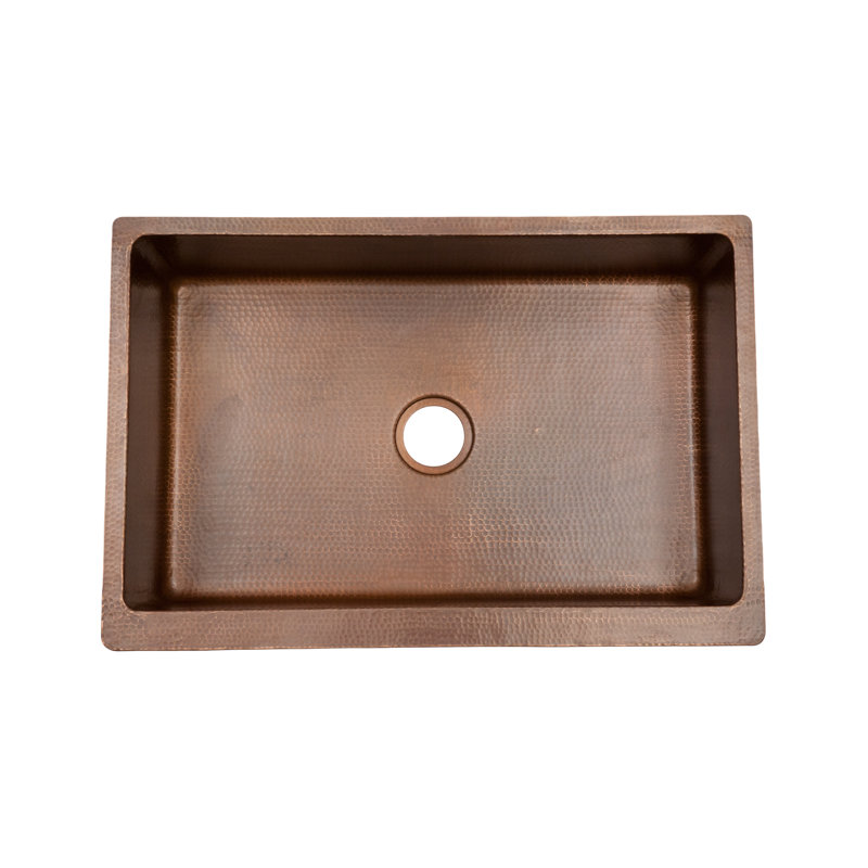33" Hammered Antique Copper Farmhouse Kitchen Sink