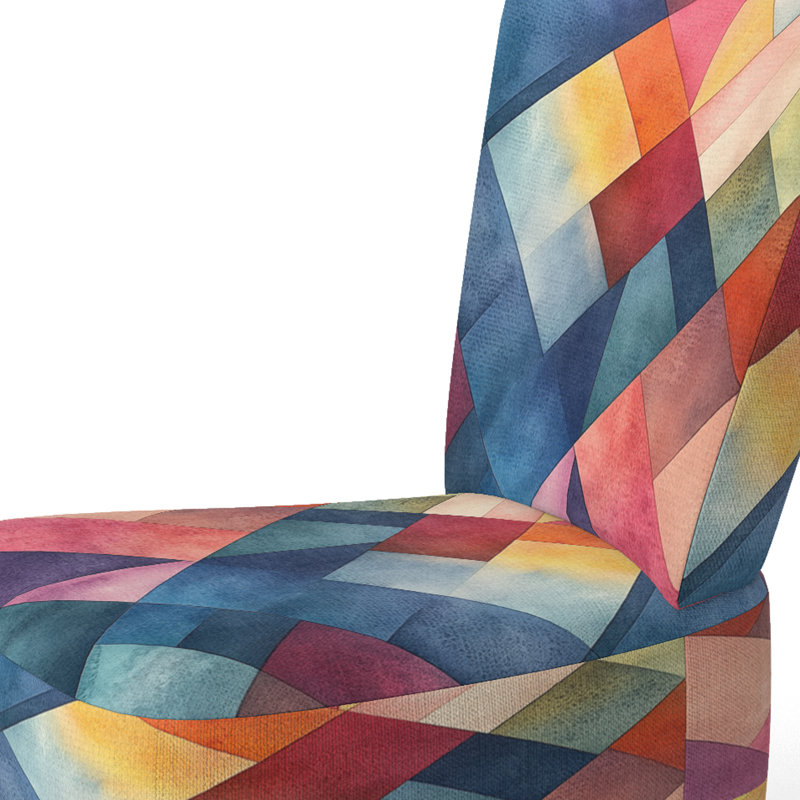 Chaise rembourrée Abstract Geometric - Grille diagonale avec chaise d'appoint Space I, Chaise d'appoint sans accoudoirs