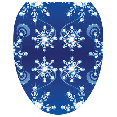 Décalcomanie de siège de toilette Seasonal Snow Crystals - Toile tatoo