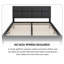 Lit plateforme capitonné avec tête de lit ajustable Grid, structure de lit tapissier en lin, aucun sommier requis, gris anthracite, lit double-1862094800