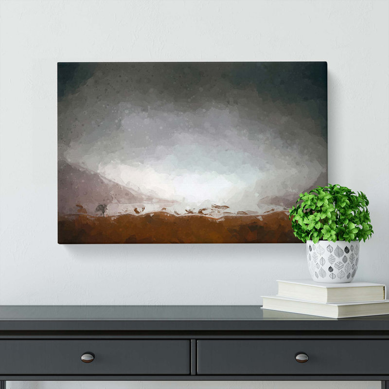 View Of Stirling In Scotland In Abstract - Wrapped Canvas Painting, 50cm H x 76cm W x 3cm D