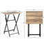 2 tables de collation pliables, espace pour les espaces étroits, brun rustique, facile à plier, tables de télévision pliables élégantes, petites pièces,