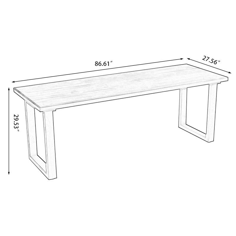 Walnut Rectangular Solid Wood desks, 29.53" H x 86.61" W x 27.56" D