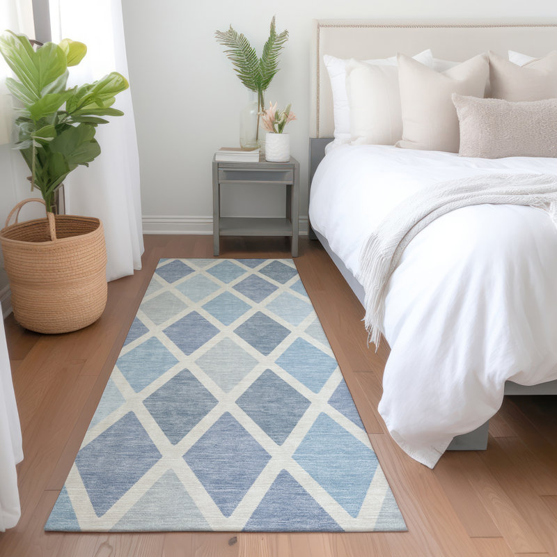 Premium Machine Washable Prisco Sky Rug, Runner 2'3" x 7'6"